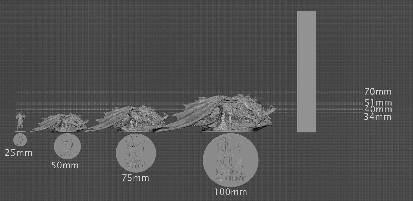 Sleeping Dragon, Gold Dragon | Aussie 3D Printed Miniatures and Terrain