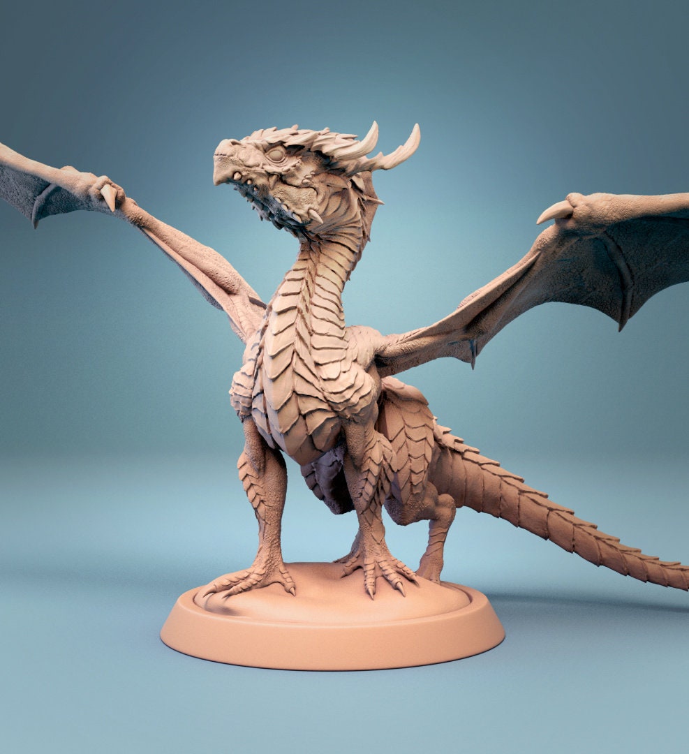 Cute Dragon, Baby Dragon | Aussie 3D Printed Miniatures and Terrain