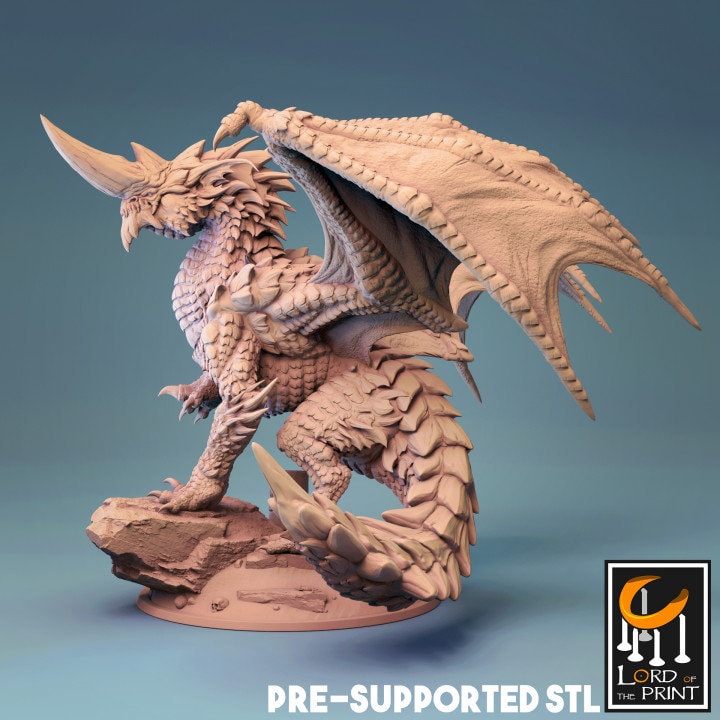 Blue Dragon, Burrowing Dragon | Aussie 3D Printed Miniatures and Terrain