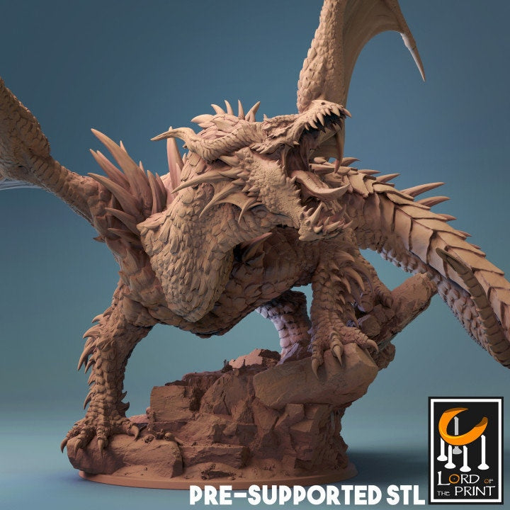 Tiamat (Single Headed Variant), God Dragon | Aussie 3D Printed Miniatures and Terrain