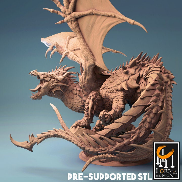 Tiamat (Single Headed Variant), God Dragon | Aussie 3D Printed Miniatures and Terrain
