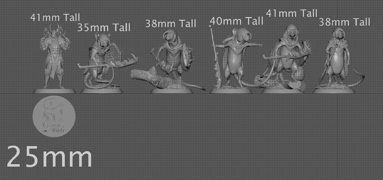 Soldier Adventurer Mice | Aussie 3D Printed Miniatures and Terrain