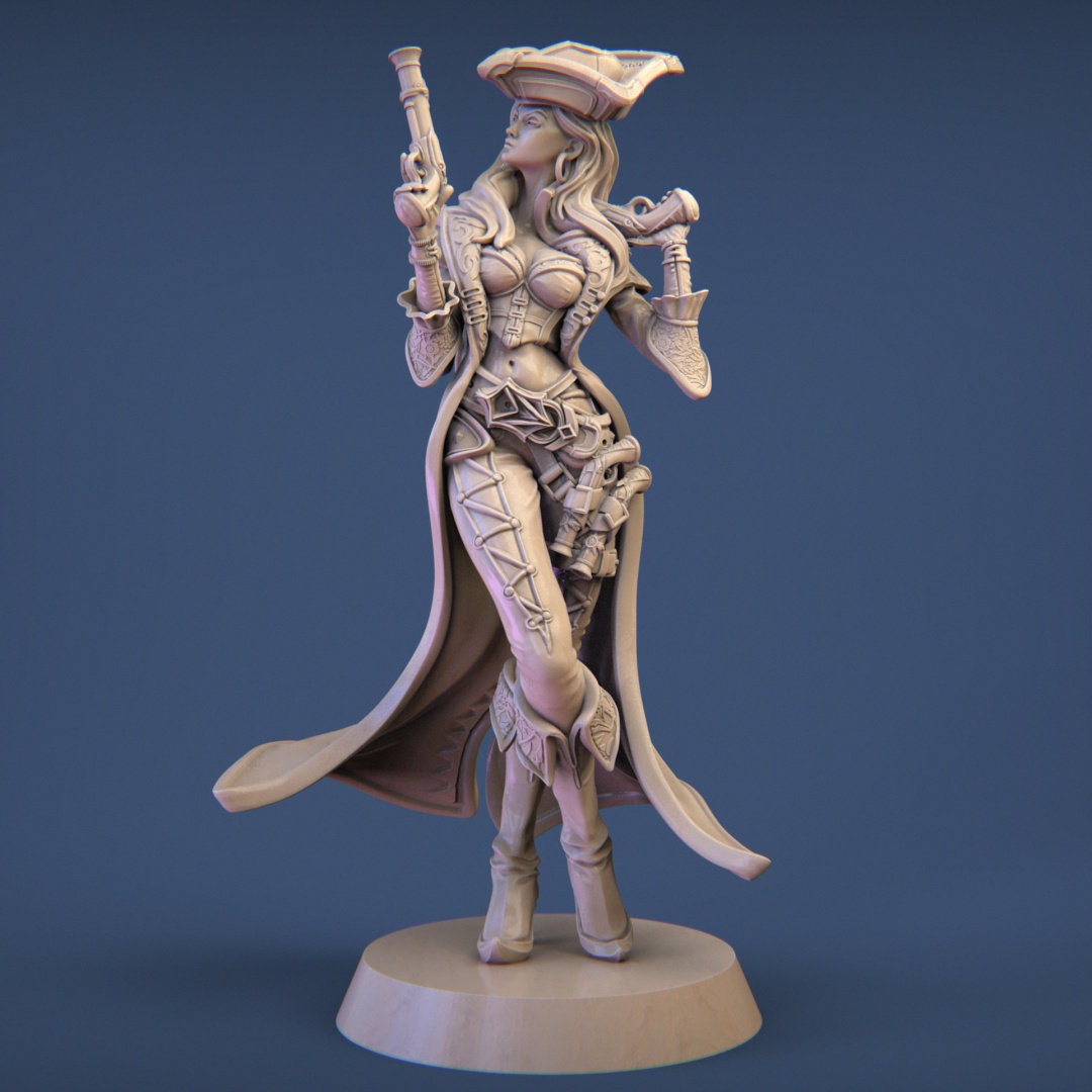 Anne the Pirate Captain | Aussie 3D Printed Miniatures and Terrain