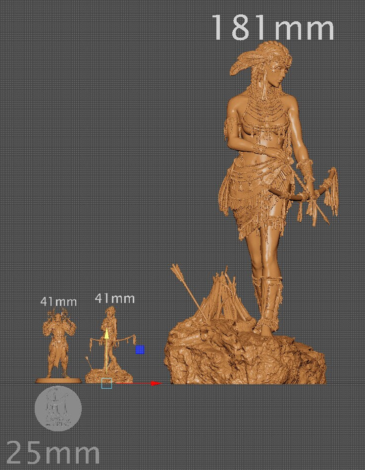 Kora the Tribal Warrior | Aussie 3D Printed Miniatures and Terrain