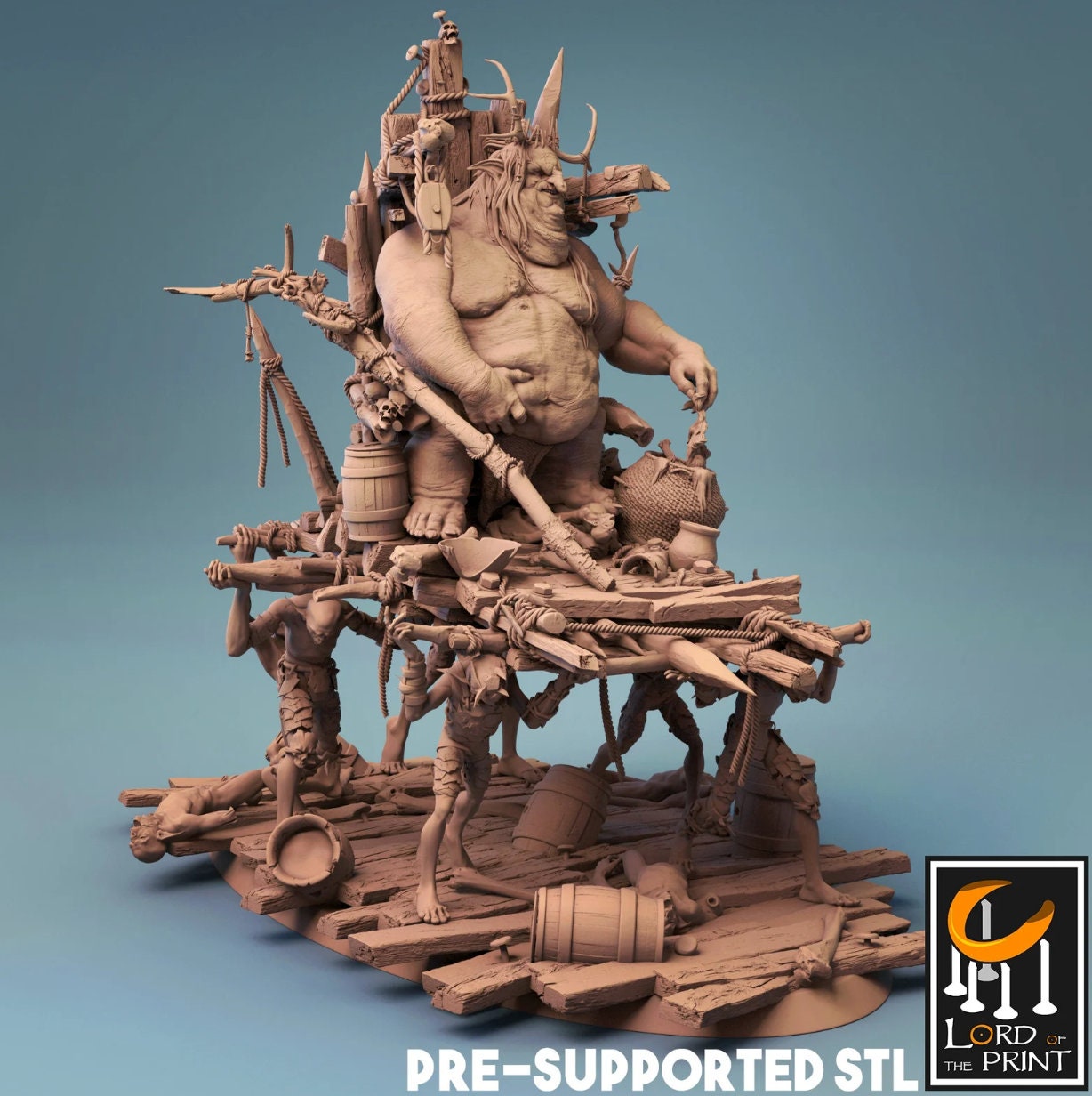 Ogdurg the Goblin King on Palaquin | Aussie 3D Printed Miniatures and Terrain