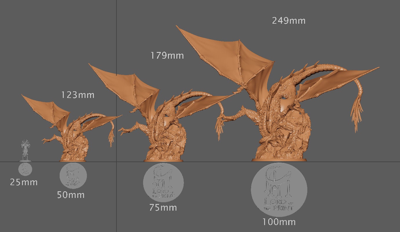 Young Black Dragon, The Skull Dragon | Aussie 3D Printed Miniatures and Terrain