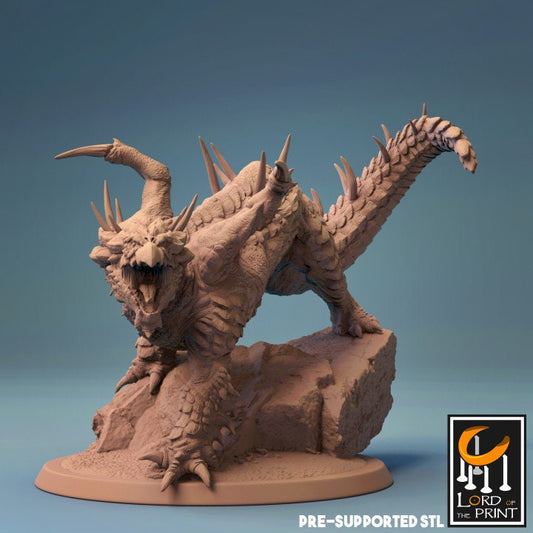 Young Brown Dragon, The Sand Dragon | Aussie 3D Printed Miniatures and Terrain