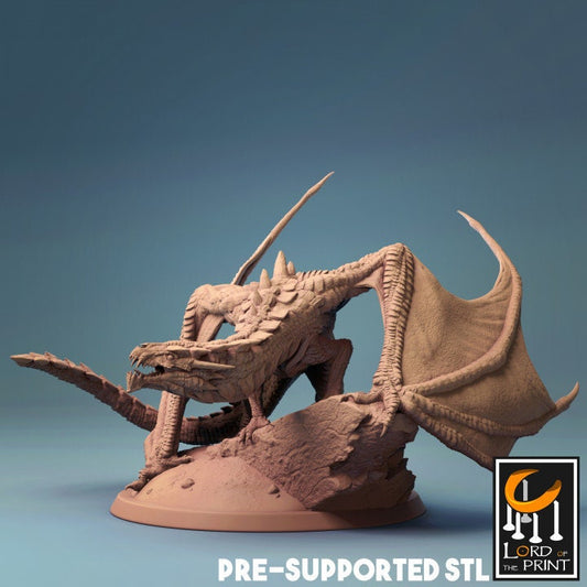 Young Magma Dragon, A Primordial Dragon | Aussie 3D Printed Miniatures and Terrain