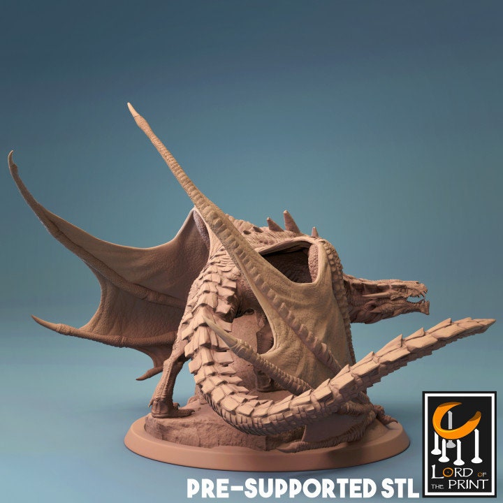 Young Magma Dragon, A Primordial Dragon | Aussie 3D Printed Miniatures and Terrain