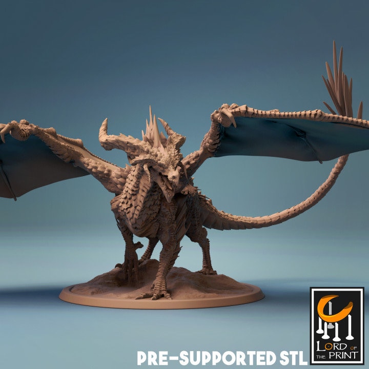 Adult Black Dragon, The Skull Dragon | Aussie 3D Printed Miniatures and Terrain