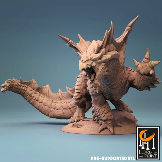 Adult Brown Dragon, The Sand Dragon | Aussie 3D Printed Miniatures and Terrain