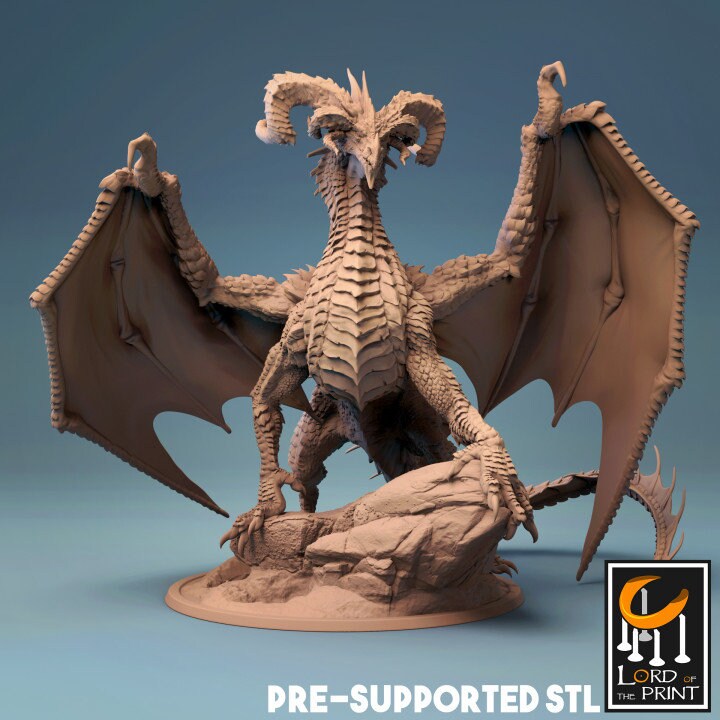 Elder Black Dragon, The Skull Dragon | Aussie 3D Printed Miniatures and Terrain