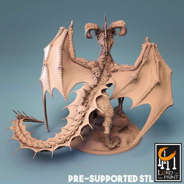 Elder Black Dragon, The Skull Dragon | Aussie 3D Printed Miniatures and Terrain