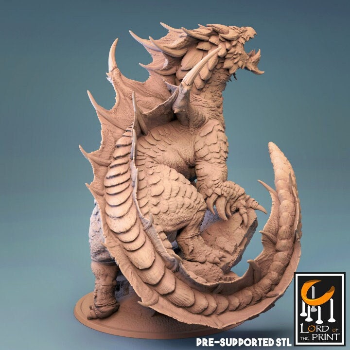 Elder Brown Dragon, The Sand Dragon | Aussie 3D Printed Miniatures and Terrain