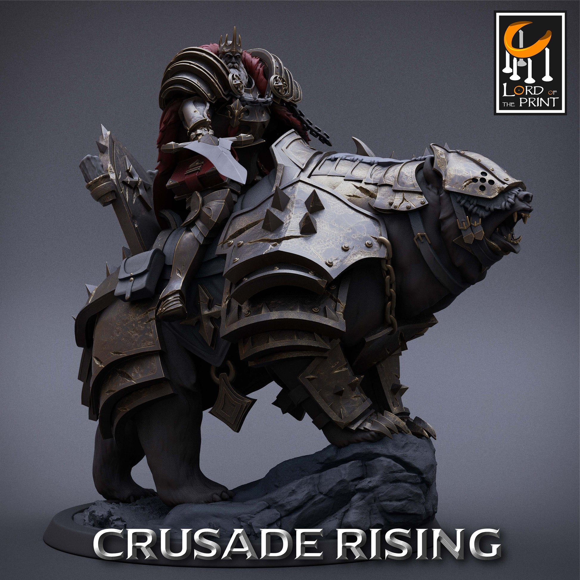 Crusader King on War Bear | Aussie 3D Printed Miniatures and Terrain