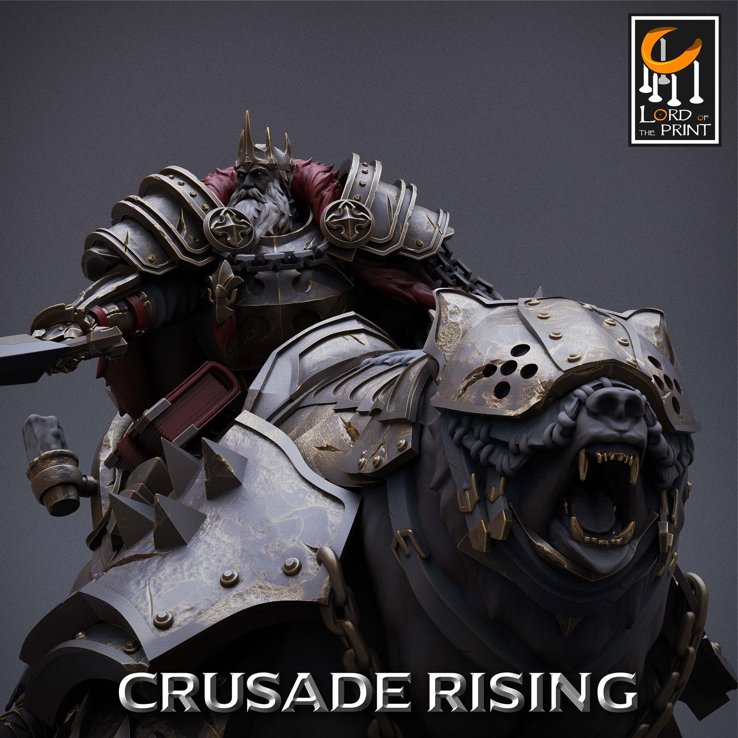Crusader King on War Bear | Aussie 3D Printed Miniatures and Terrain