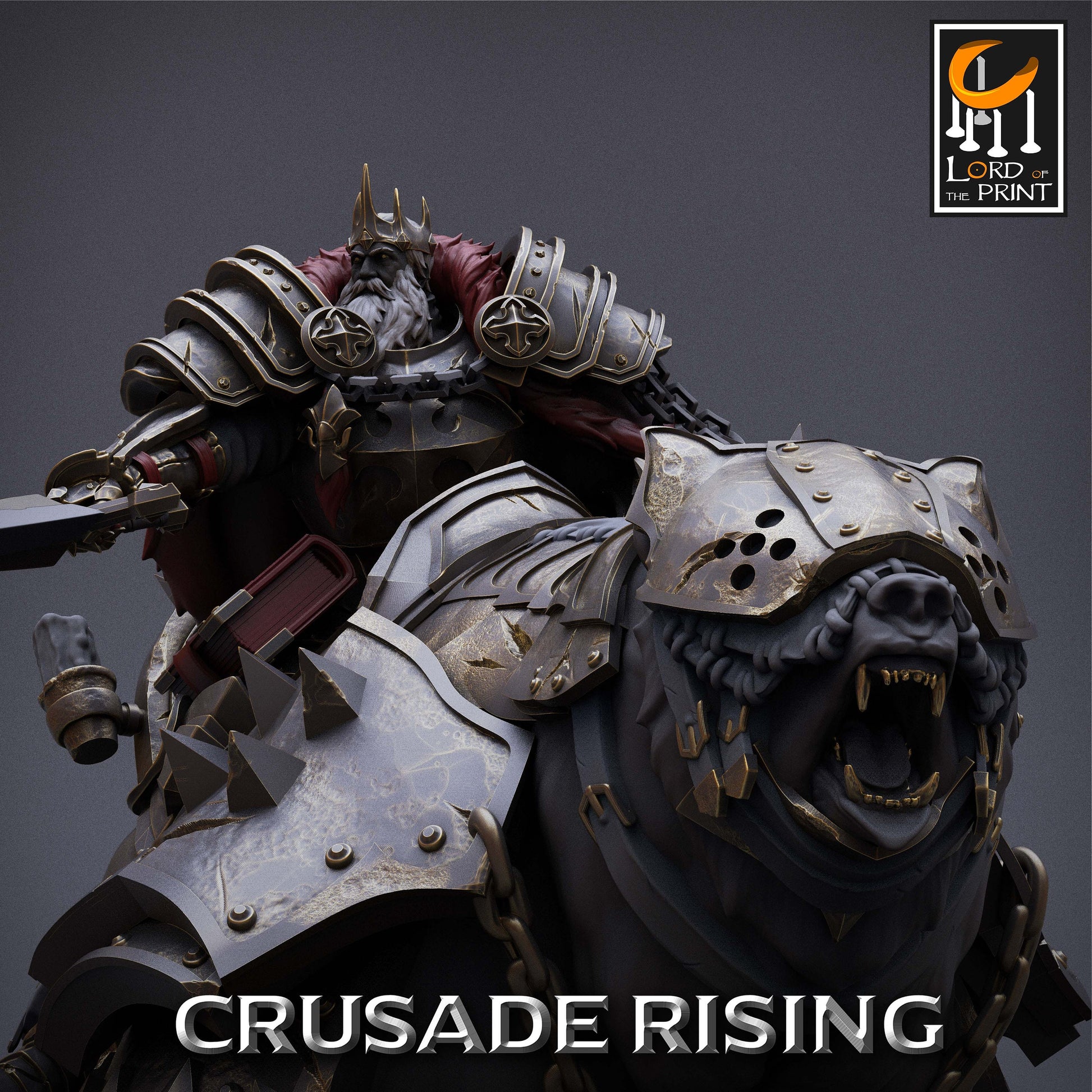 Crusader King on War Bear | Aussie 3D Printed Miniatures and Terrain