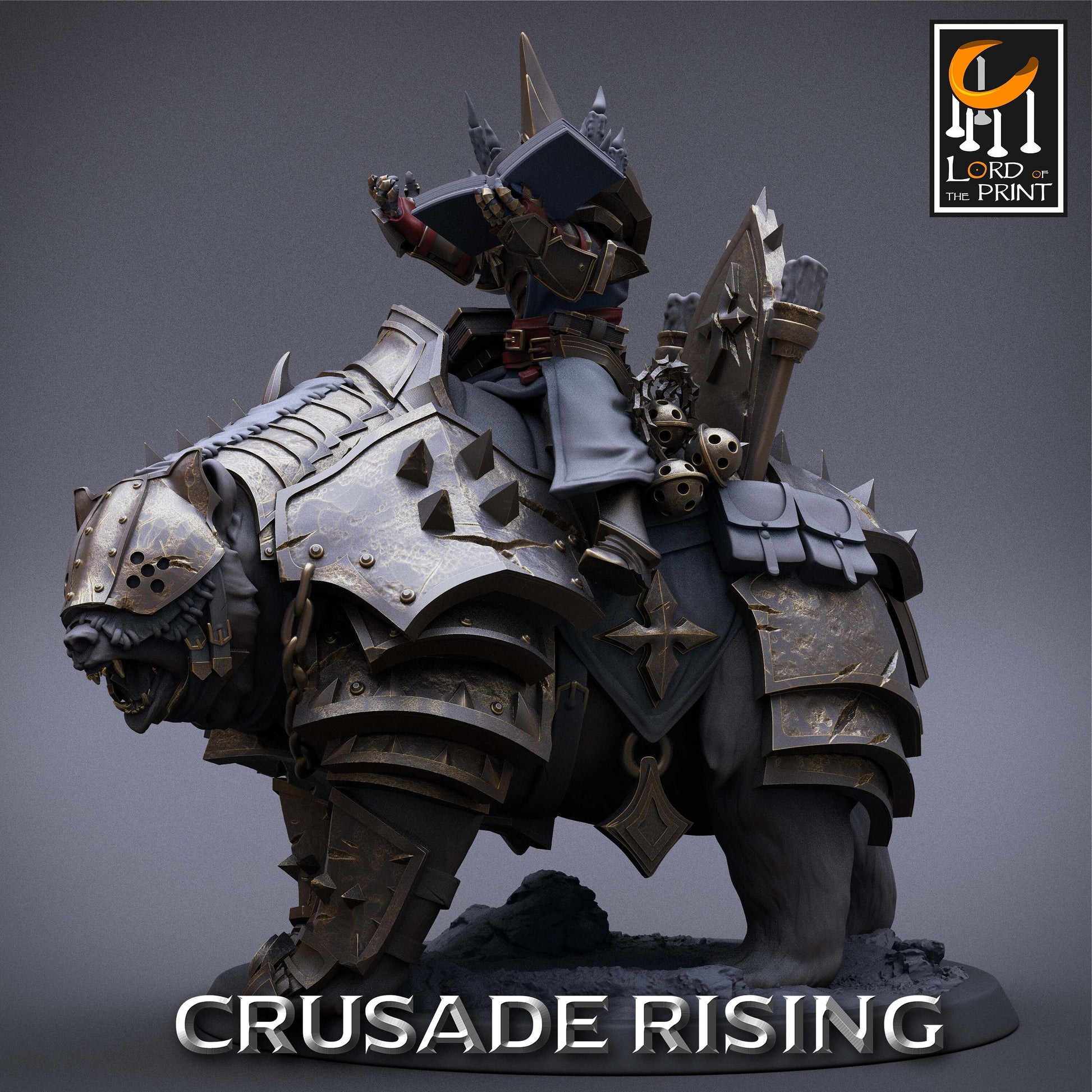 Crusader Priest on War Bear | Aussie 3D Printed Miniatures and Terrain