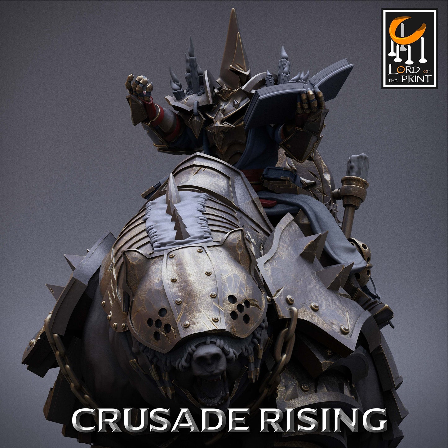 Crusader Priest on War Bear | Aussie 3D Printed Miniatures and Terrain