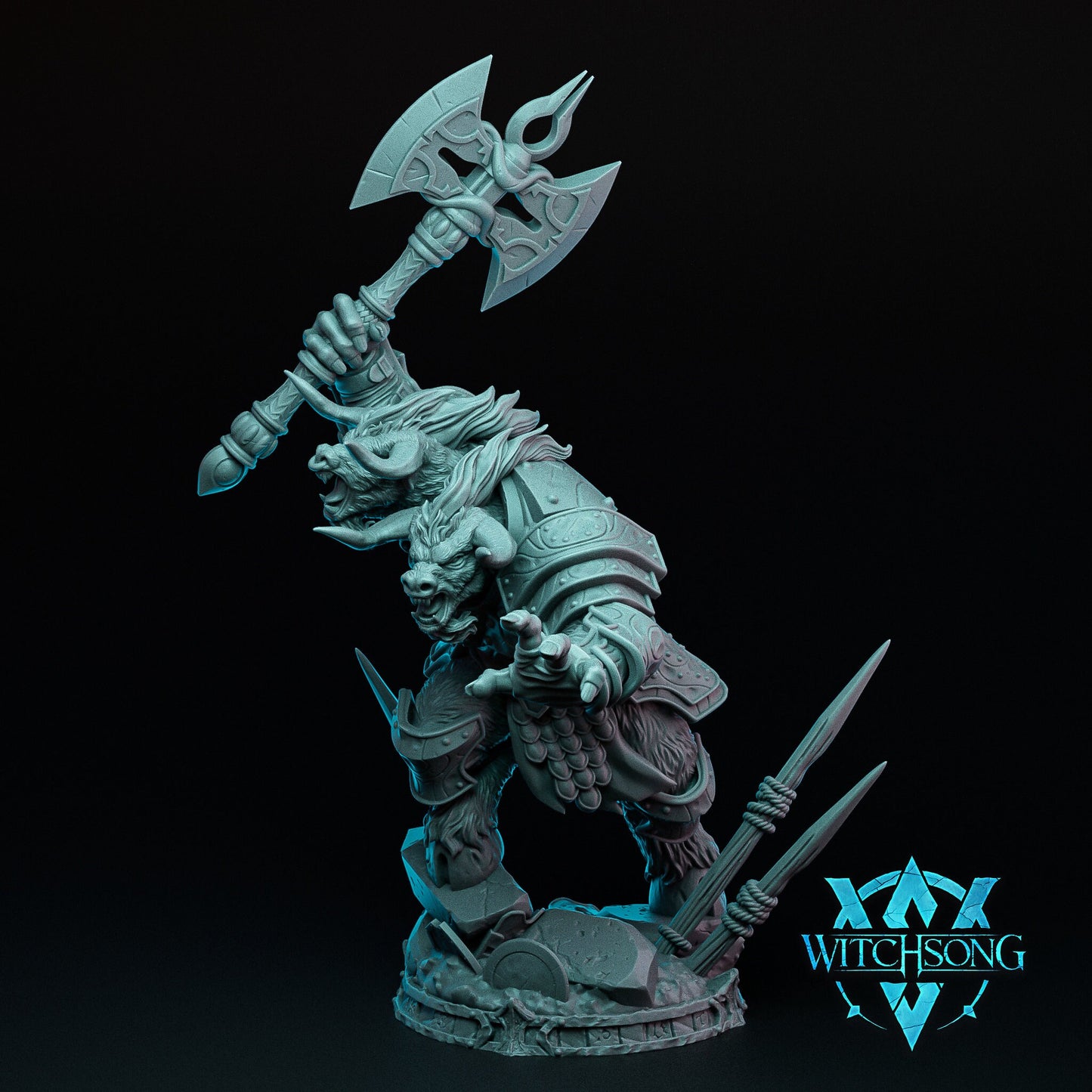 Twinhorn, Bust Option | Aussie 3D Printed Miniatures and Terrain