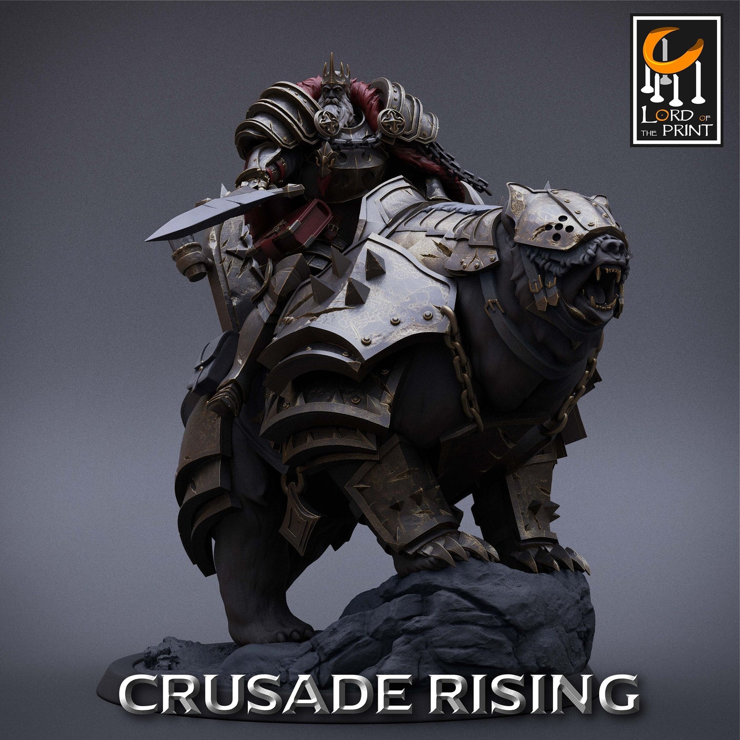 Crusader King on War Bear | Aussie 3D Printed Miniatures and Terrain