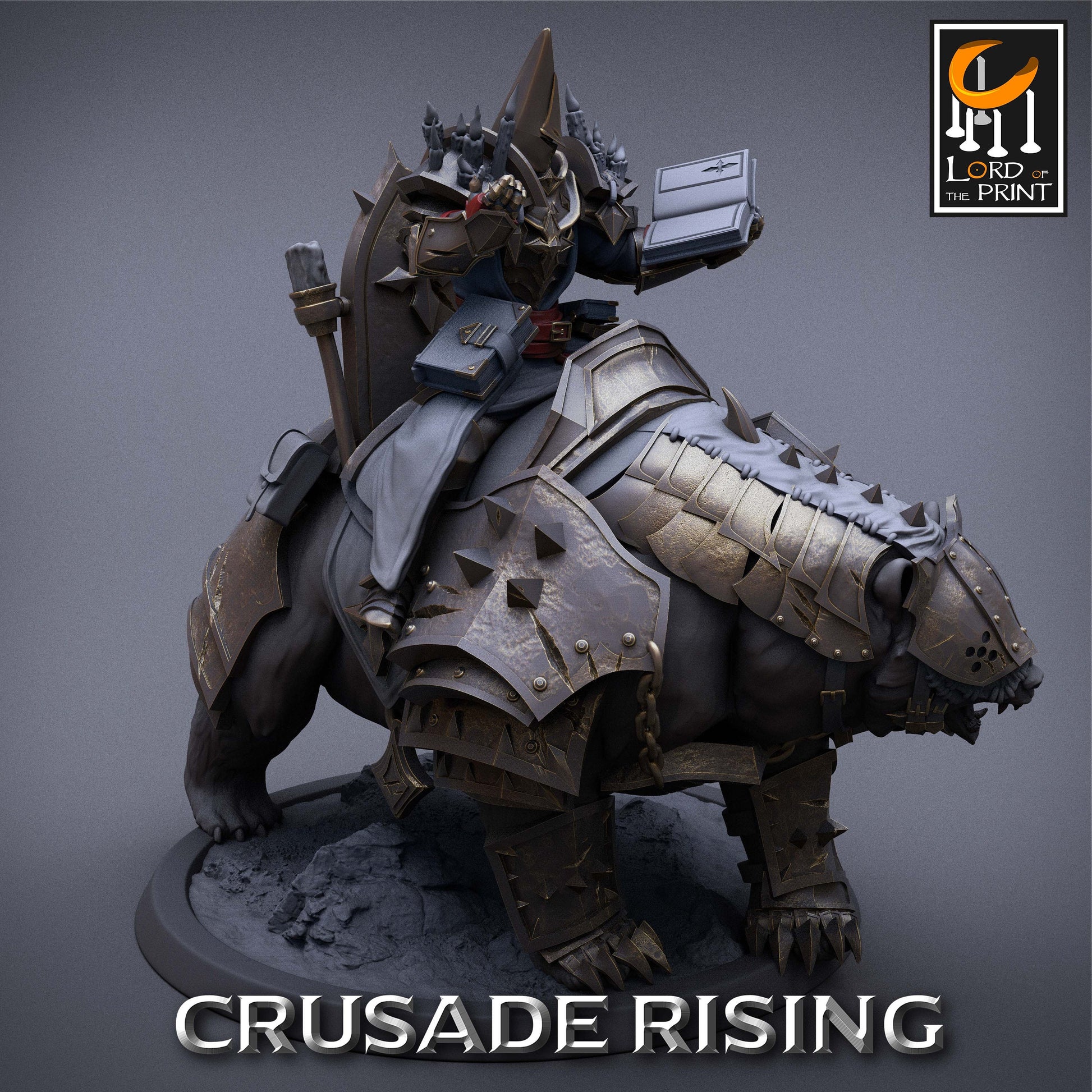 Crusader Priest on War Bear | Aussie 3D Printed Miniatures and Terrain