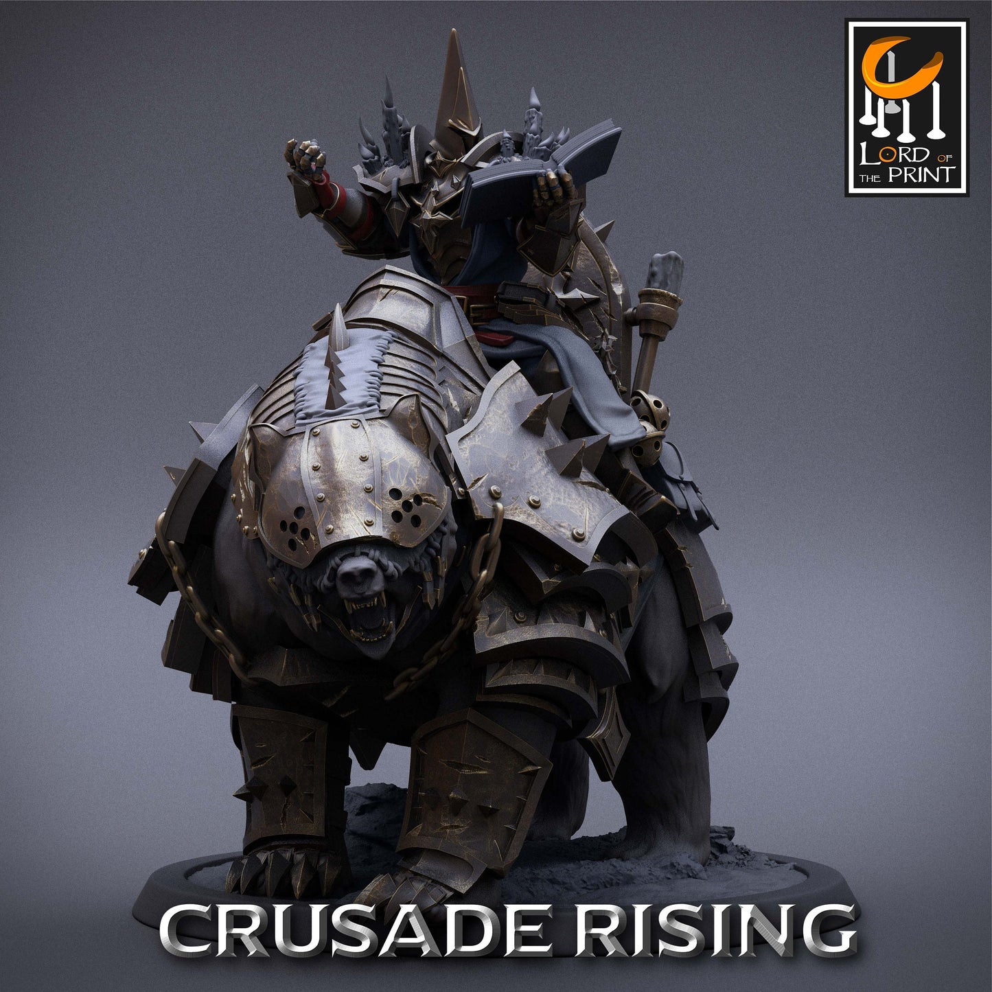Crusader Priest on War Bear | Aussie 3D Printed Miniatures and Terrain
