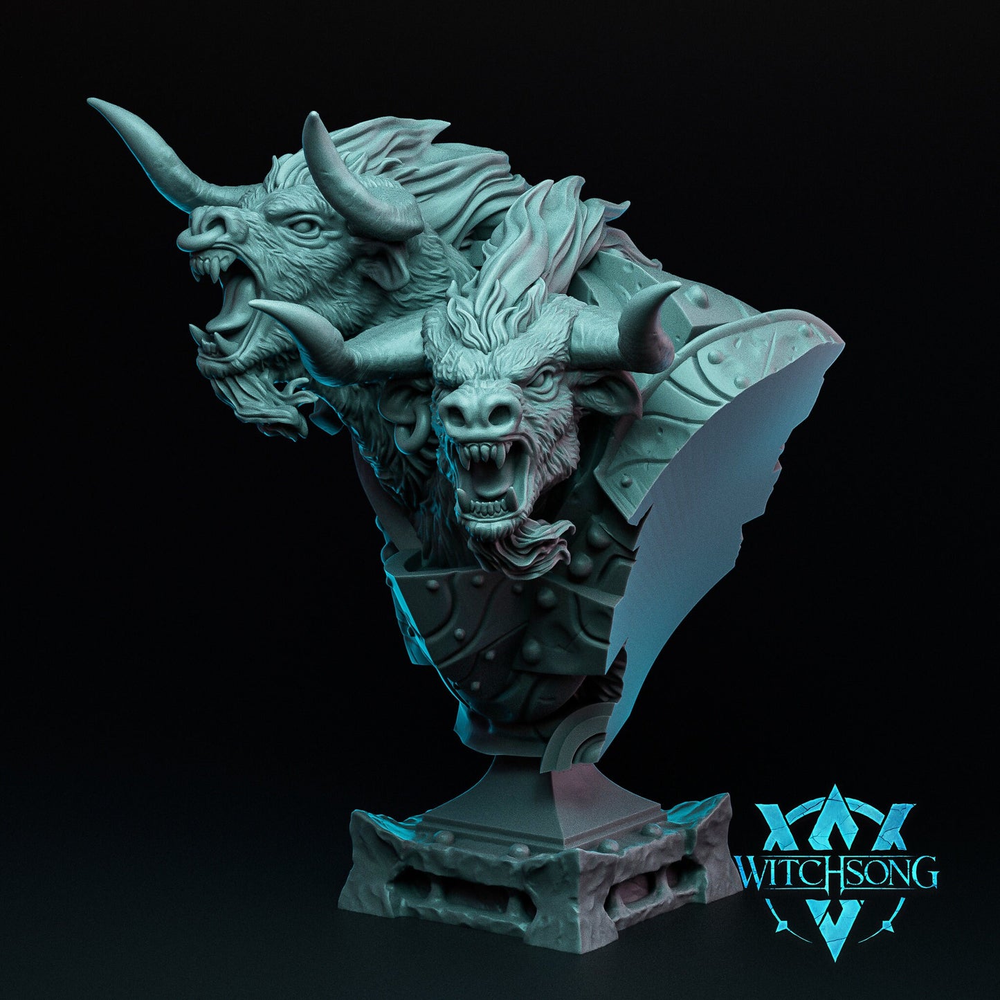 Twinhorn, Bust Option | Aussie 3D Printed Miniatures and Terrain