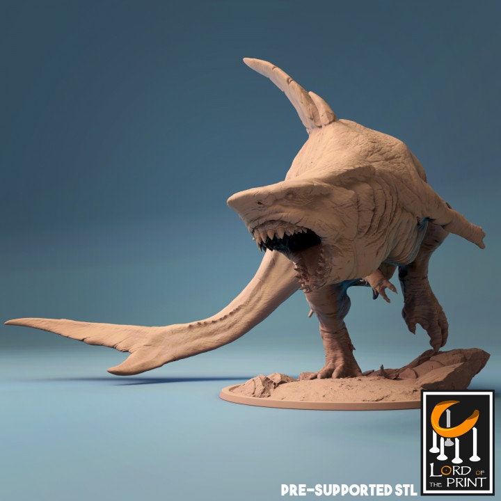 Karchar Tyrant, Shark rex | Aussie 3D Printed Miniatures and Terrain