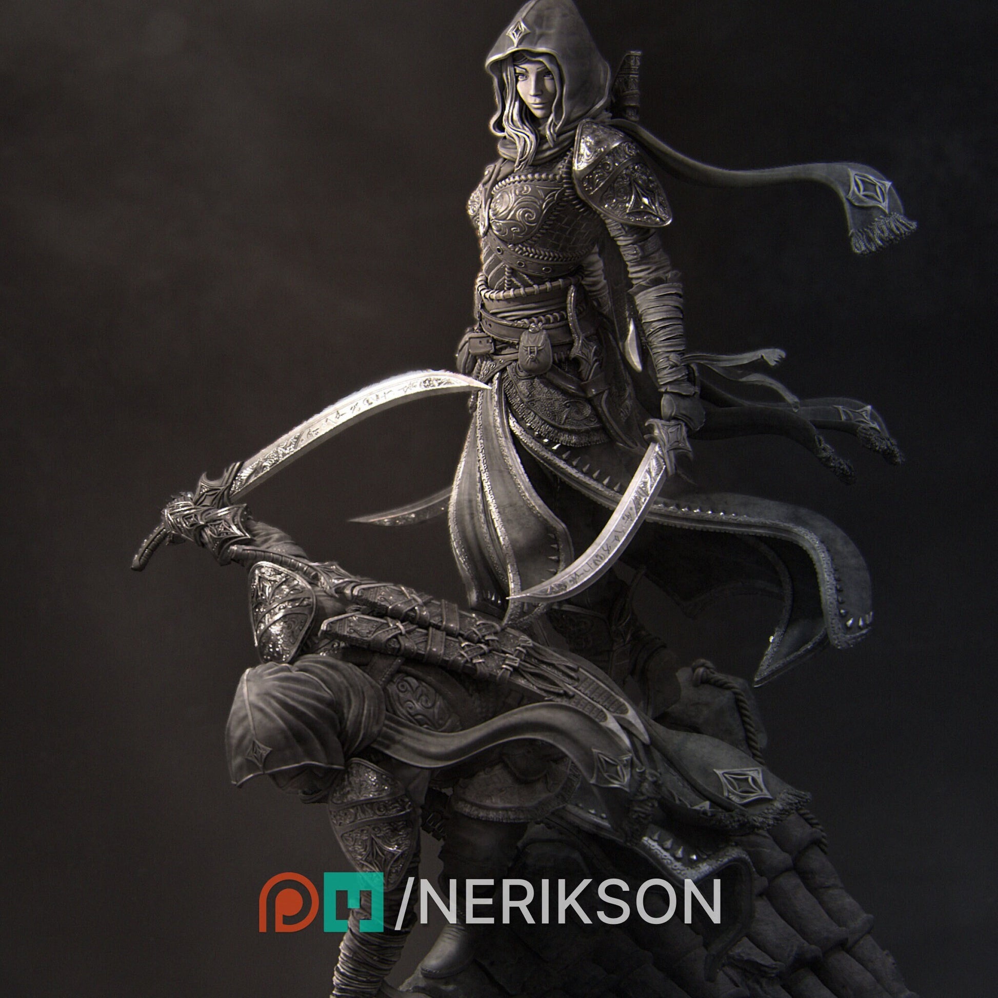 Artemesia and Nasir Statue, Assassin | Aussie 3D Printed Miniatures and Terrain