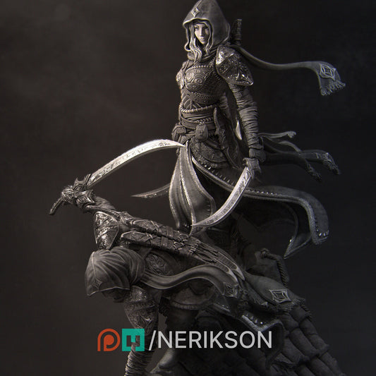 Artemesia and Nasir Statue, Assassin | Aussie 3D Printed Miniatures and Terrain