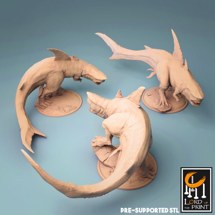 Karchar Tyrant, Shark rex | Aussie 3D Printed Miniatures and Terrain