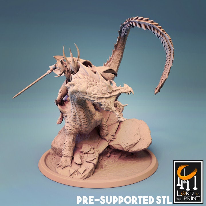 Mounted Brine Drake | Aussie 3D Printed Miniatures and Terrain