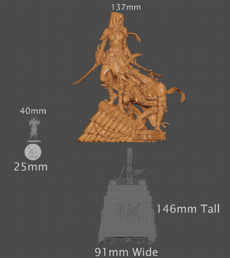 Artemesia and Nasir Statue, Assassin | Aussie 3D Printed Miniatures and Terrain