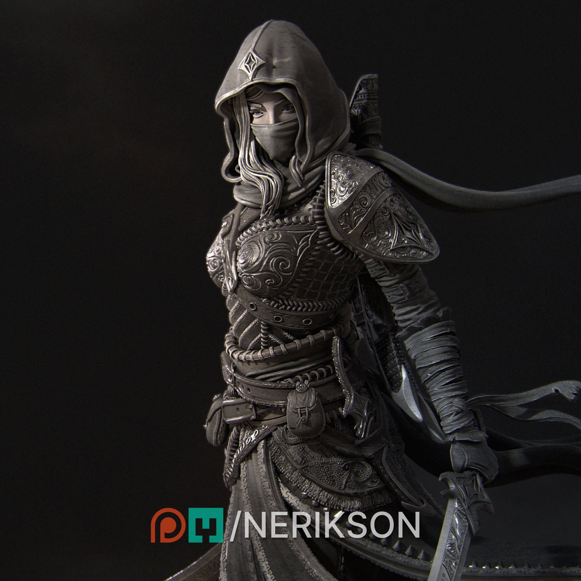 Artemesia and Nasir Statue, Assassin | Aussie 3D Printed Miniatures and Terrain