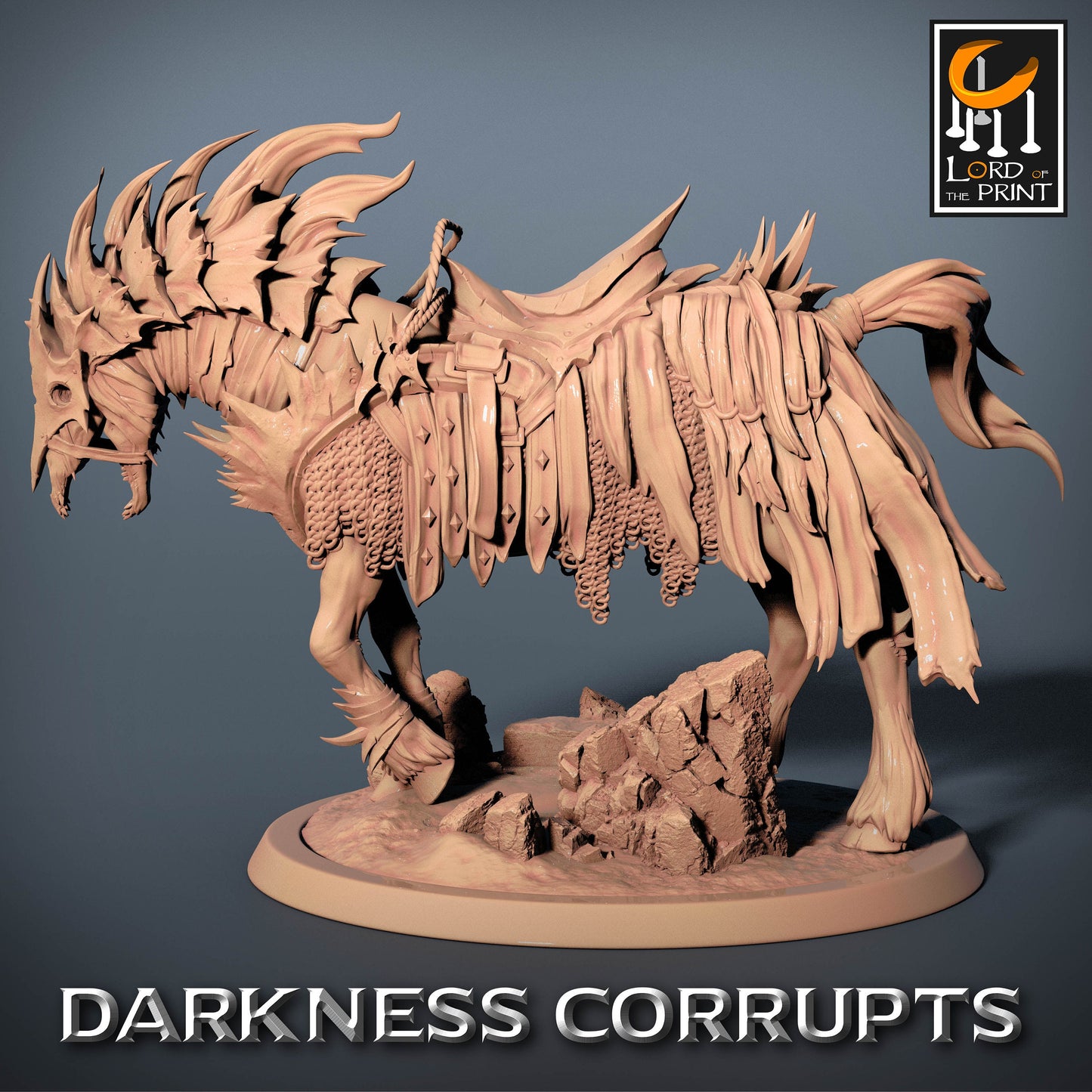 Corrupted Horses, 5 poses, P2 | Aussie 3D Printed Miniatures and Terrain