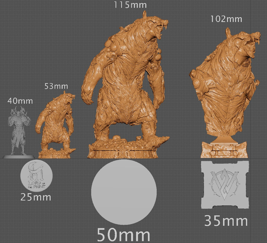 Akros the Dread Bear | Aussie 3D Printed Miniatures and Terrain