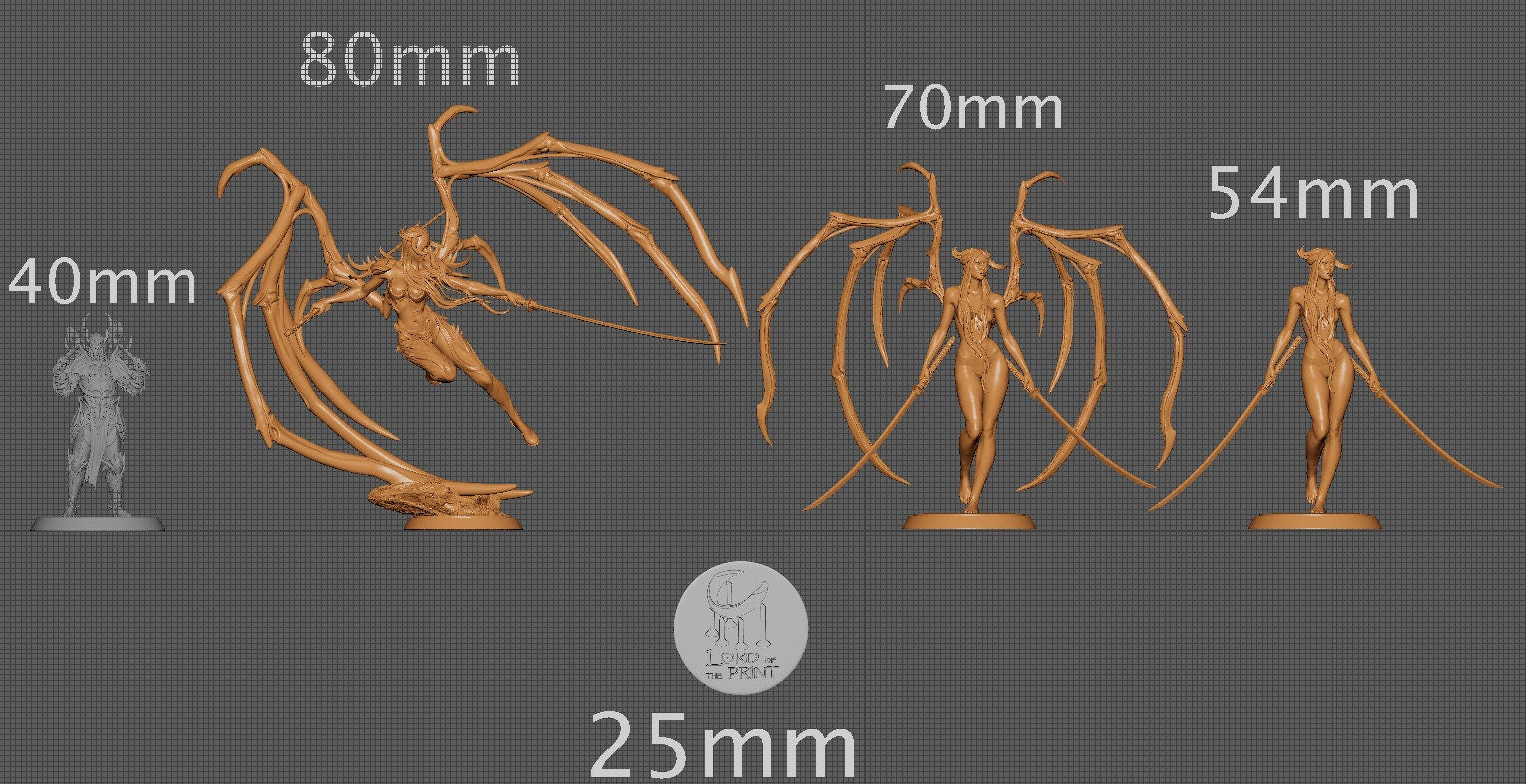Succubus, 2 Poses | Aussie 3D Printed Miniatures and Terrain