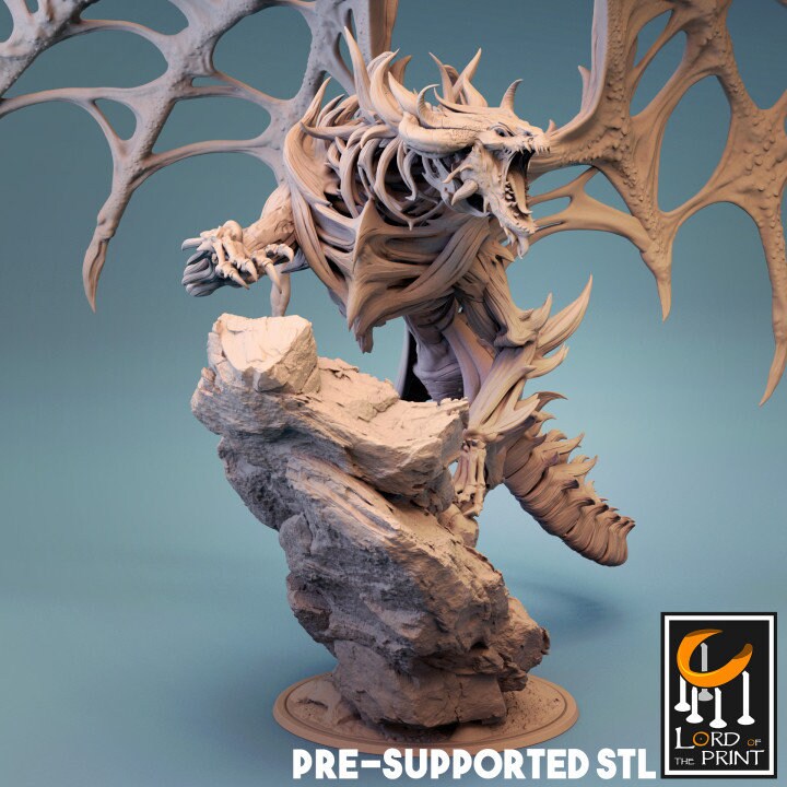 Undead Dragon, Skeleton Dragon | Aussie 3D Printed Miniatures and Terrain