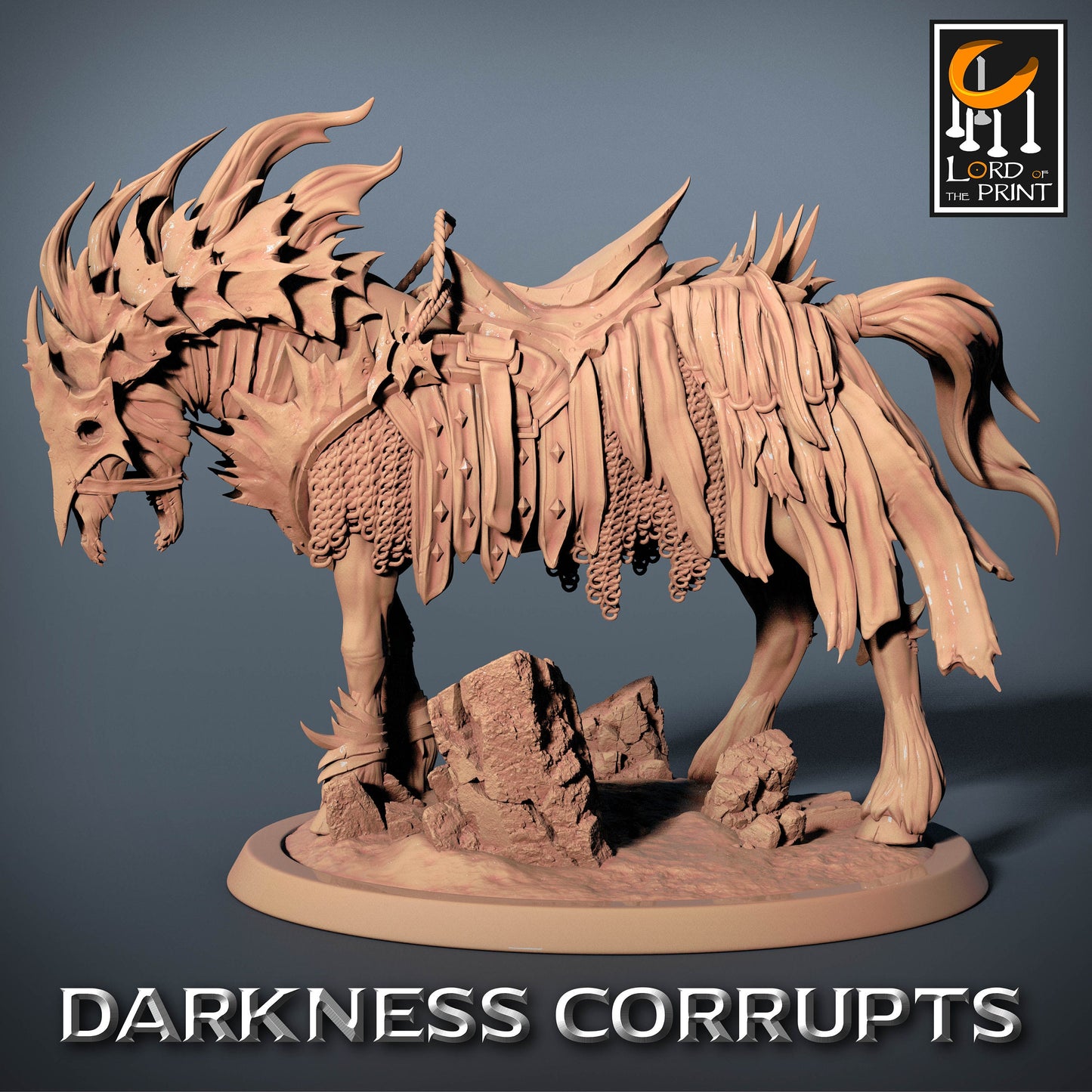 Corrupted Horses, 5 poses, P2 | Aussie 3D Printed Miniatures and Terrain