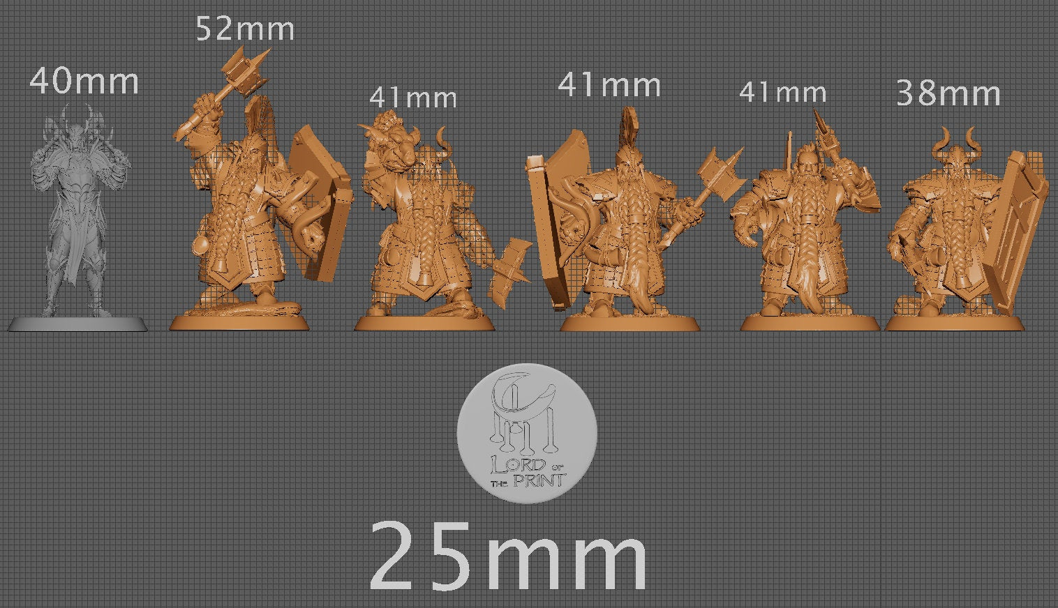 Axe Dwarf Soldiers | Aussie 3D Printed Miniatures and Terrain