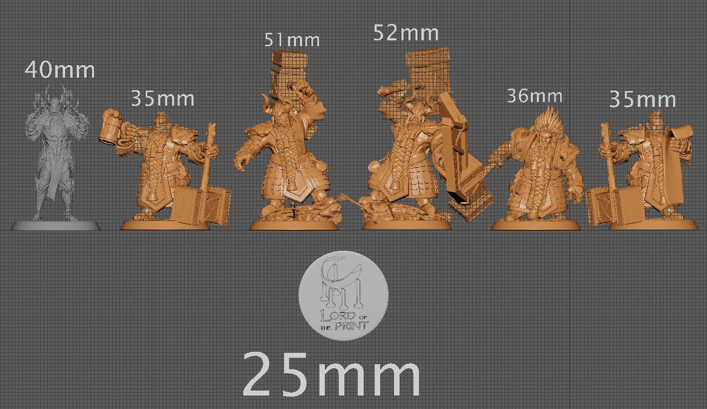 Hammer Dwarf Soldiers | Aussie 3D Printed Miniatures and Terrain