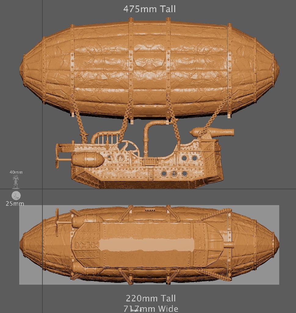 Huge Dwarf Zeppelin | Aussie 3D Printed Miniatures and Terrain