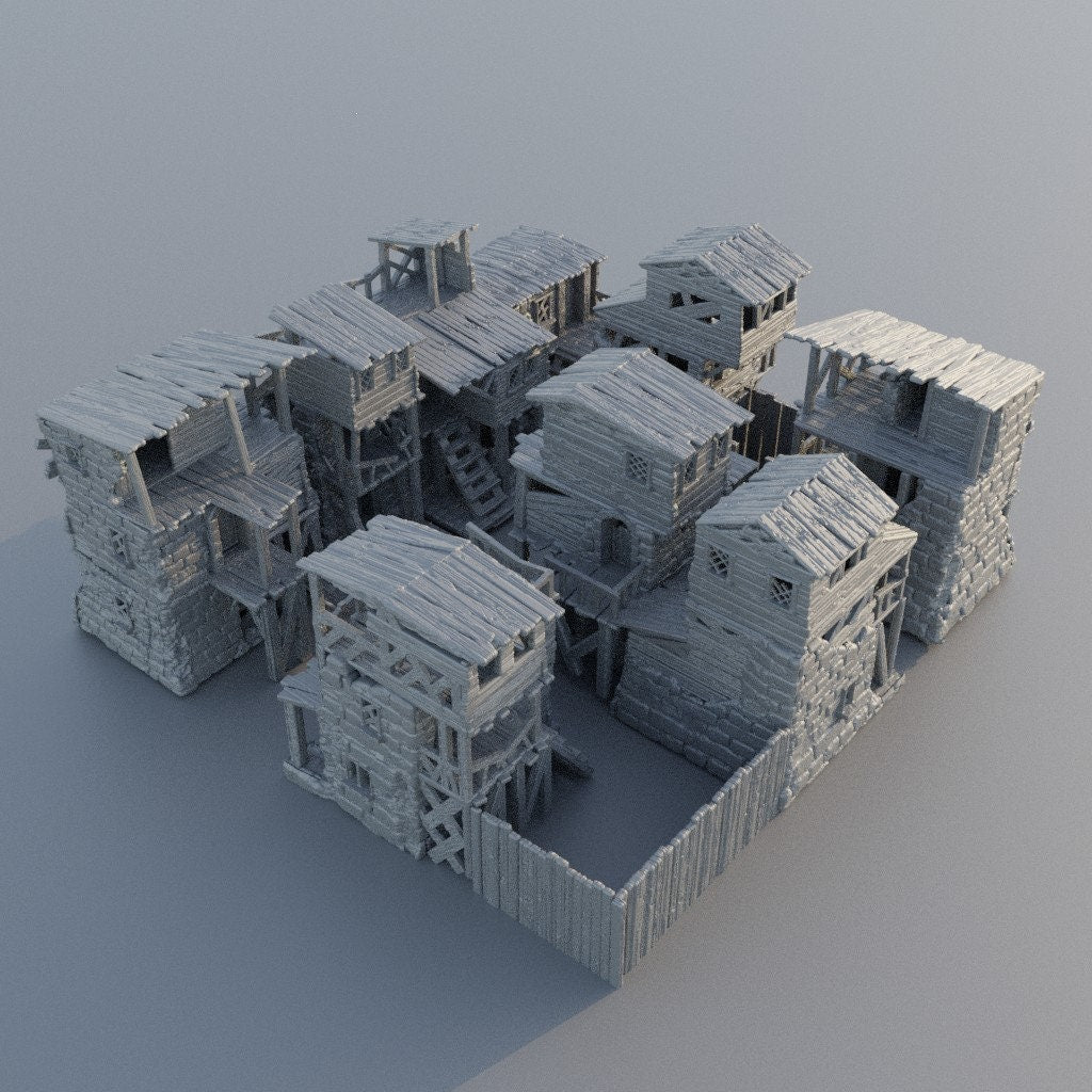 Slum District | Aussie 3D Printed Miniatures and Terrain