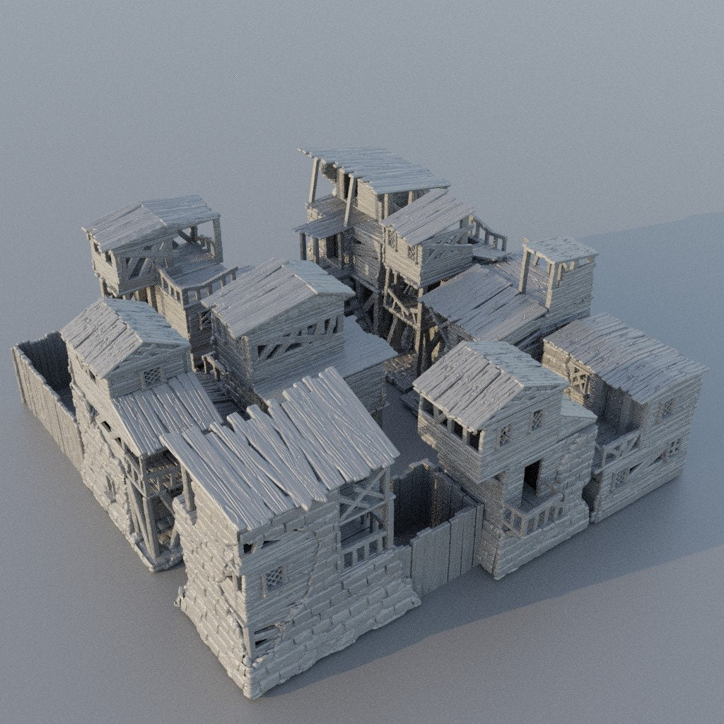 Slum District | Aussie 3D Printed Miniatures and Terrain