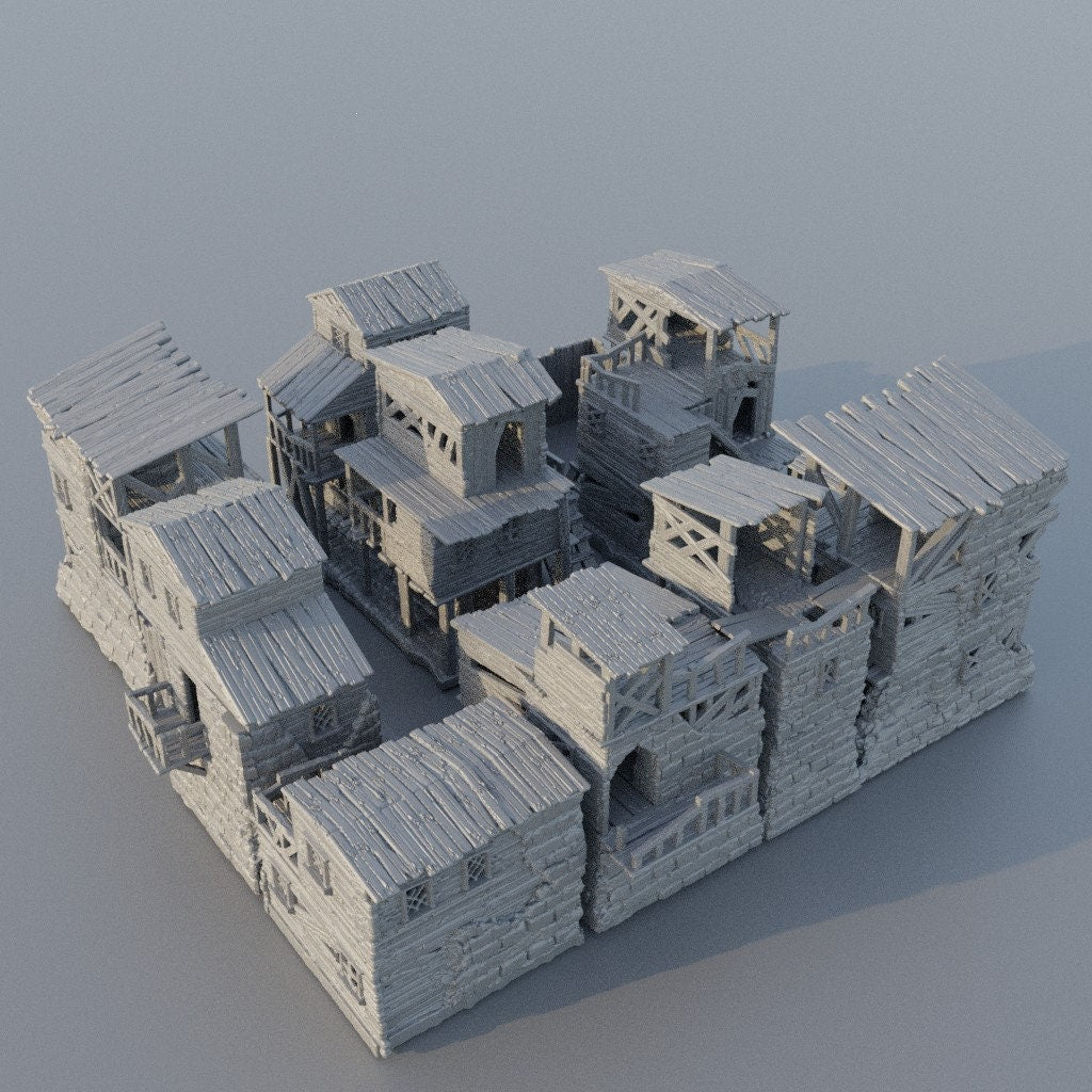 Slum District | Aussie 3D Printed Miniatures and Terrain
