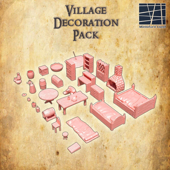 Village Decoration Pack | Aussie 3D Printed Miniatures and Terrain
