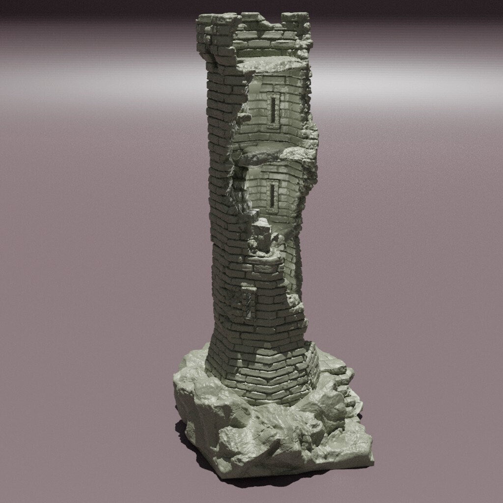 Ruined Lookout Tower | Aussie 3D Printed Miniatures and Terrain