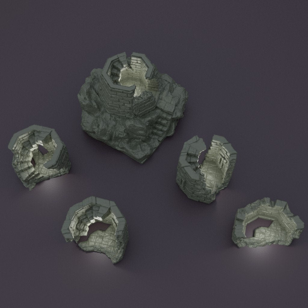Ruined Lookout Tower | Aussie 3D Printed Miniatures and Terrain
