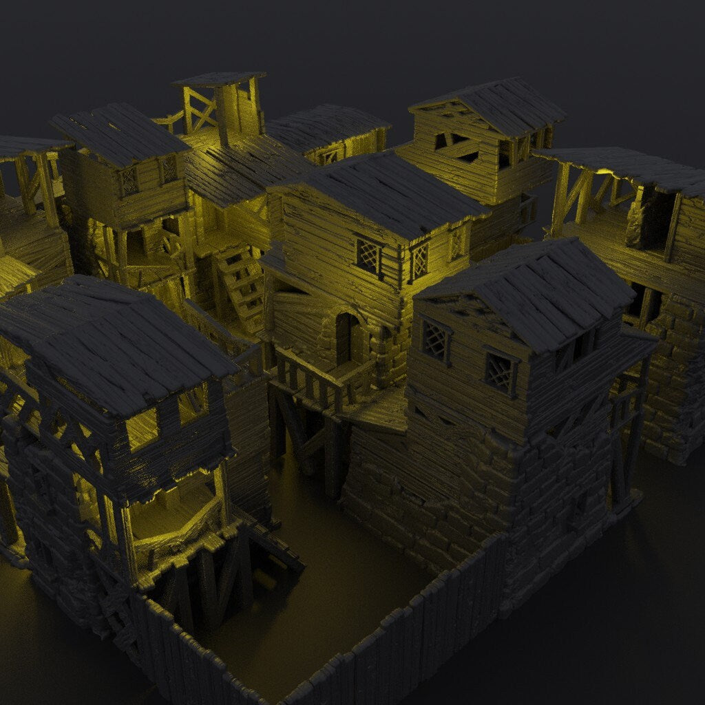 Slum District | Aussie 3D Printed Miniatures and Terrain